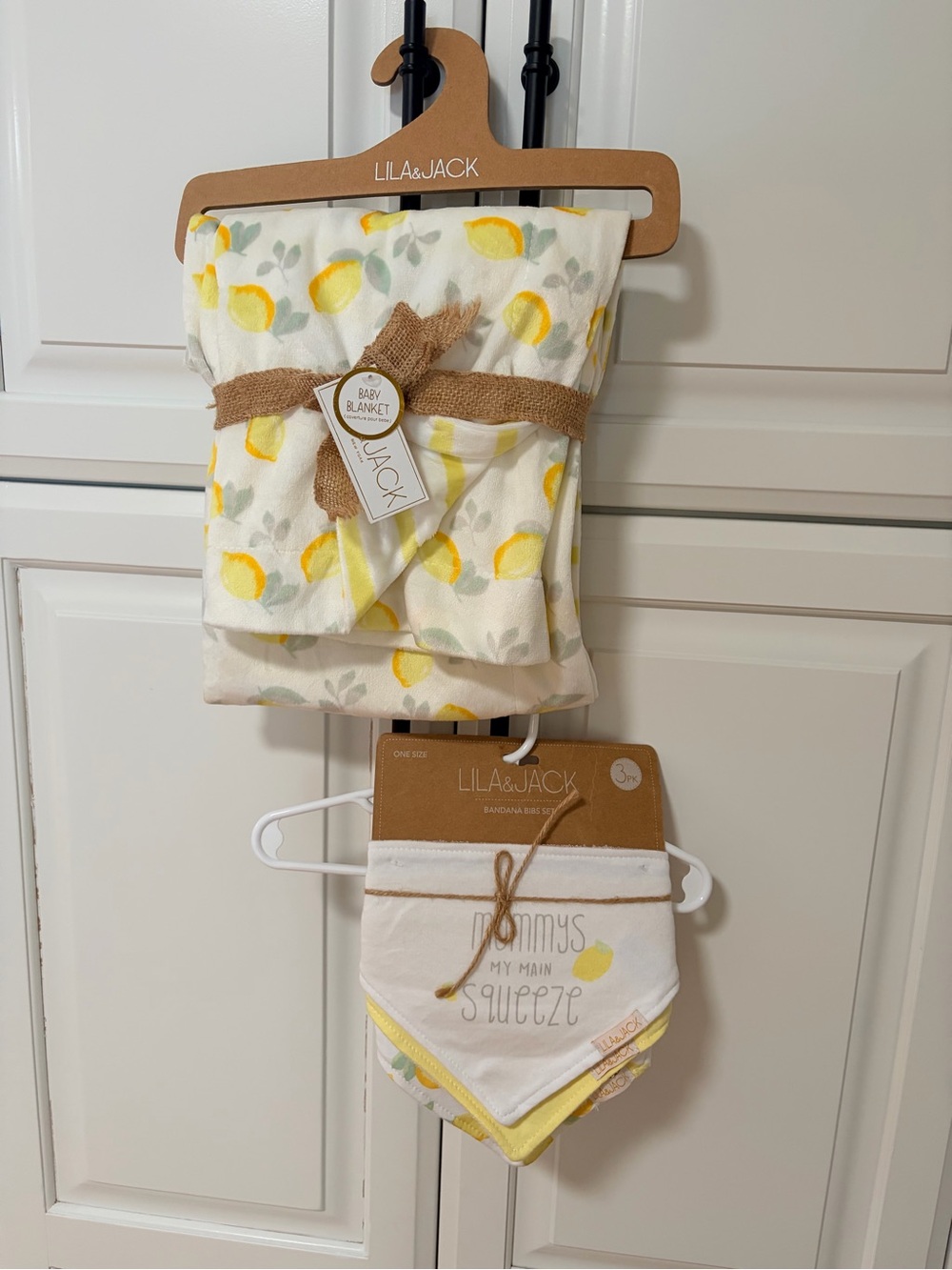 Lila & jack baby blanket and bibs